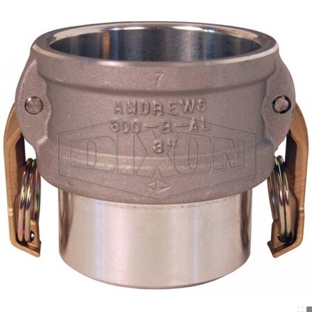 Dixon Cam and Groove Coupler, 1-1/2 in Nominal, Butt Weld x SCH 40 Pipe End Style, Aluminum, Domestic 150DWBPSTAL
